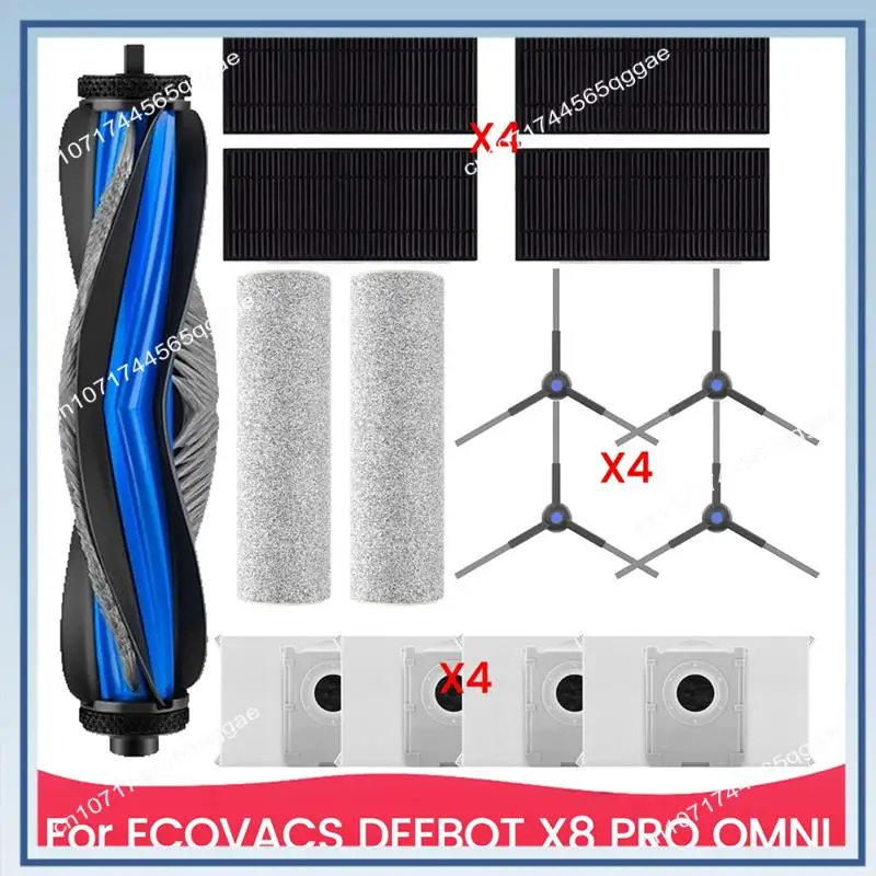 A67I Części zamienne do robota sprzątającego ECOVACS DEEBOT X8 PRO OMNI: szczotka główna, szczotki boczne, filtr HEPA, worki na mopy