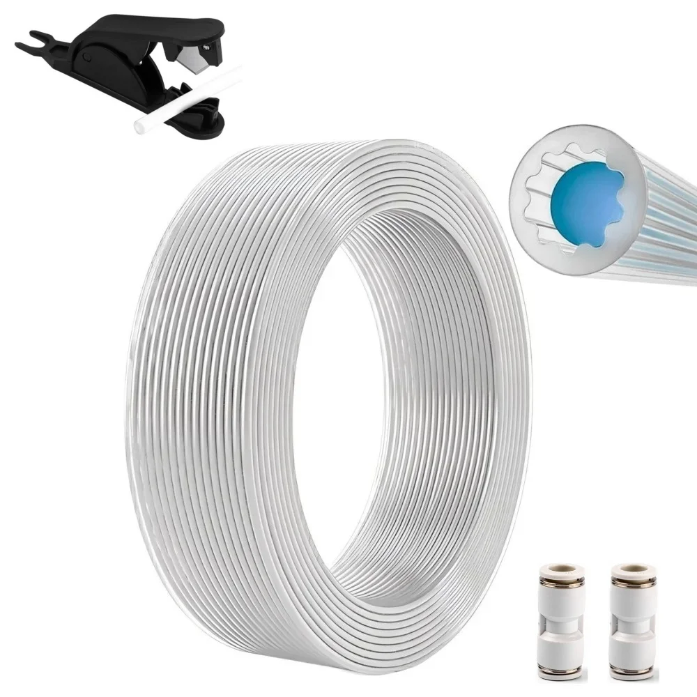 Verbesserte, widerstandsarme, sternförmige PTFE-Schläuche mit 4 mm Außendurchmesser, Teflon für extrem reibungslosen Durchfluss, DIY 3D-Drucker für BambuLab AMS – Detail 1