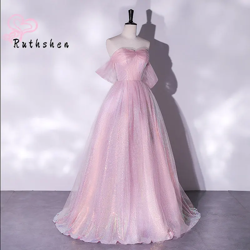 Customized Fashion Pink Long Prom Dresses Off Shoulder Vestidos De Fiesta Elegantes Para Mujer 2024 New Formal Occasion Abiye