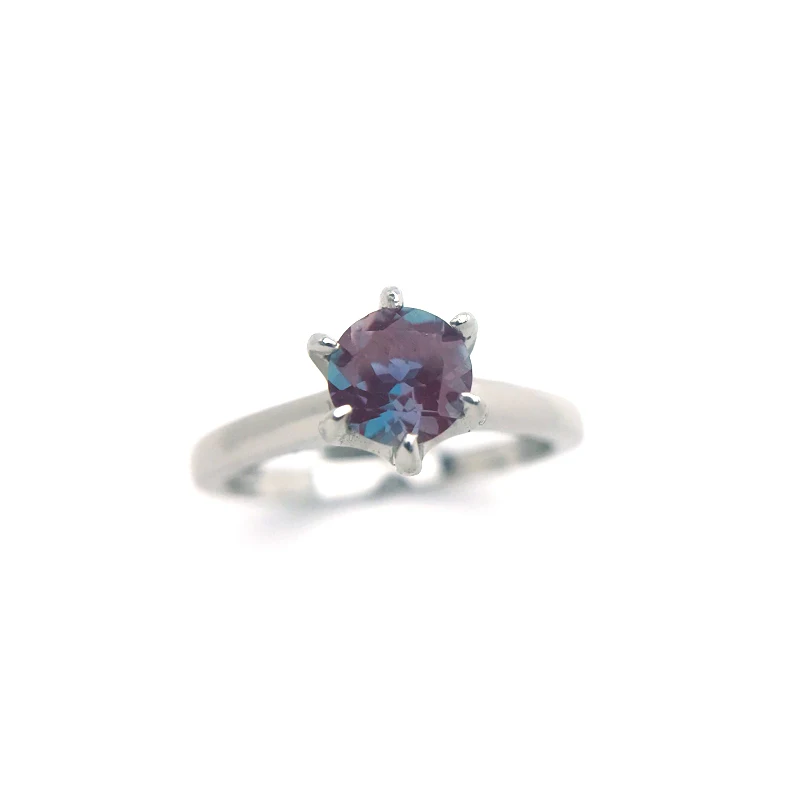 CSJ Trendy Lab Grown Alexandrite Rings srebro 925 kamień szlachetny 6mm dla kobiet Party czarny piątek lub świąteczna biżuteria upominkowa