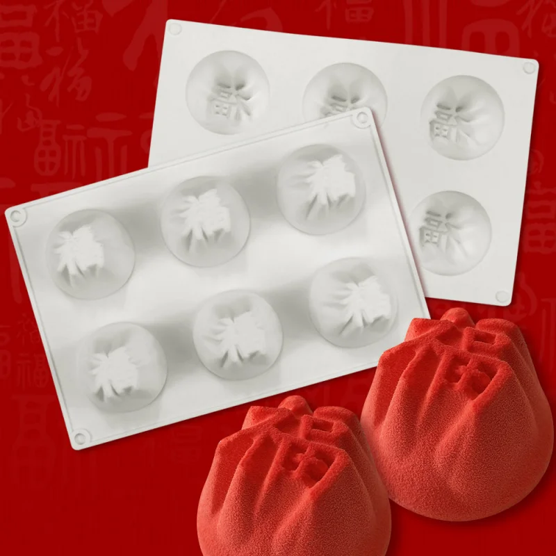

Chinese Style Fu Character Mousse Cake Baking Mold Pastry Baking Silicone Mold Fu Lu Shou Tea Cup Plaster Mold