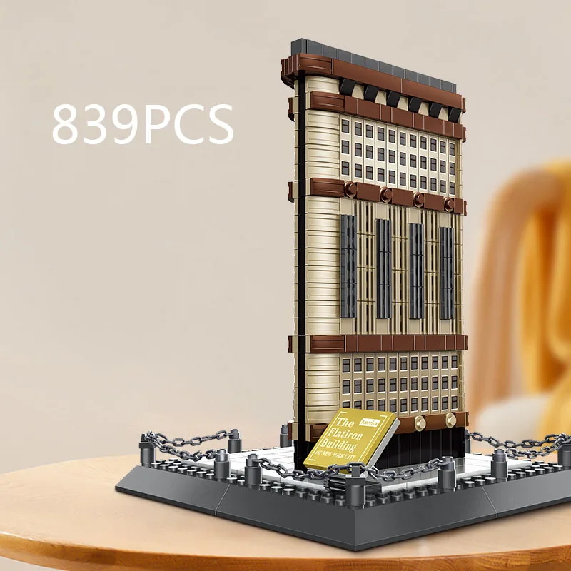

Creative Modern Landmark Architecture United States Newyork Flatiron Building Block Construction Model Sets Brick Toy For Gifts
