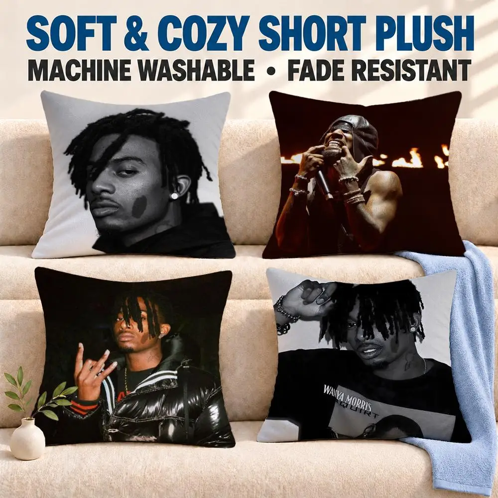 music Playboi Carti Cushion Cover Soft Washable Pillowcase Cushion Cover for Sofa Bed Car Travel Office Home Decor