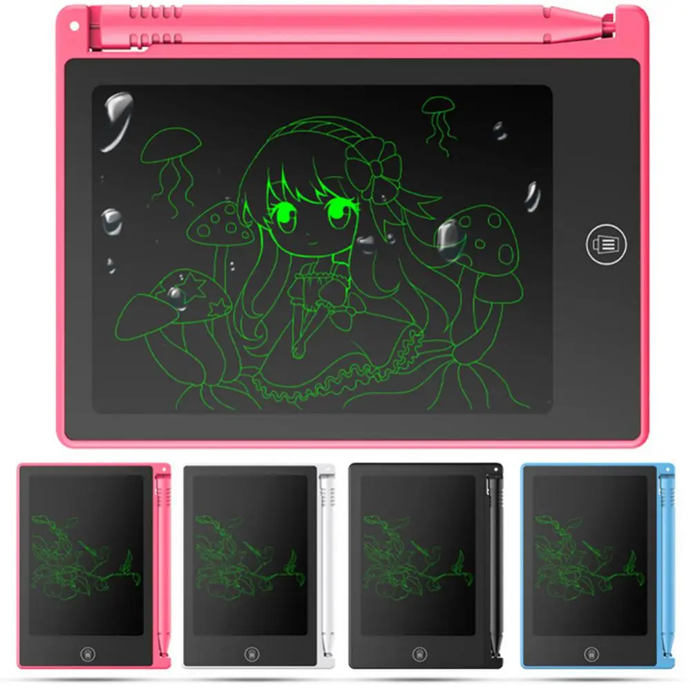 Tablet menulis portabel dengan pena, papan grafiti gambar Digital LCD 4.4 inci dengan pena