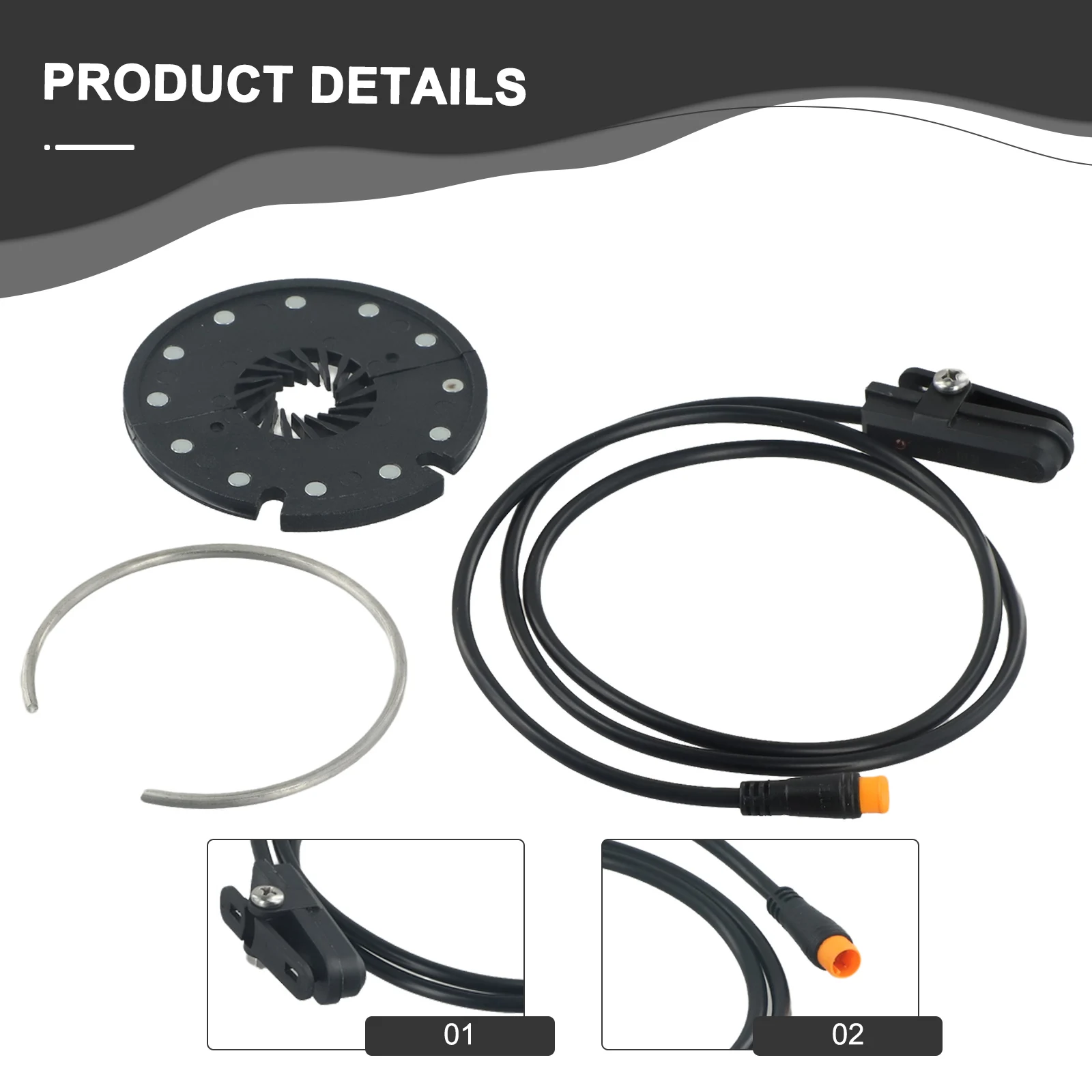 12-Magnet E-Bike Split Disk PAS Sensor Bicycle Split PAS Pedal Assist Sensor Cadence-Speed KT-D12L For Left Side Bottom Brackets