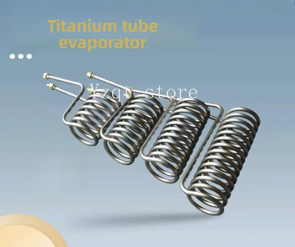 Evaporator Refrigeration Seafood Fish Pool Chiller Pure Titanium Tube Heat Exchanger Evaporator Titanium Cannon Titanium Barrel