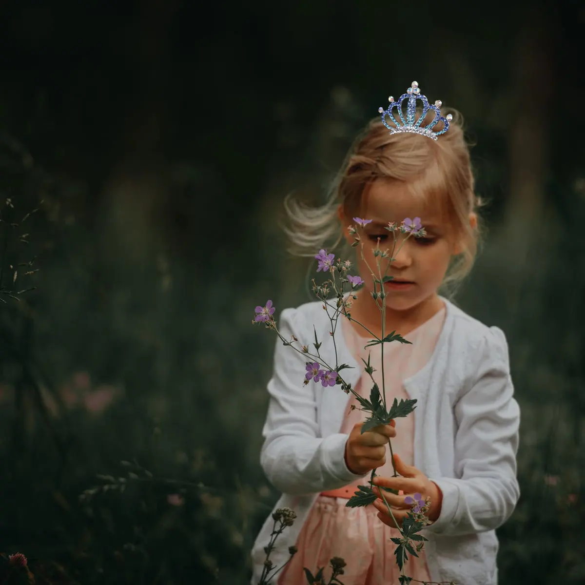 

Rhinestone Crown Comb Girls Head Band Korean Version Crystal Headdress Headband Child