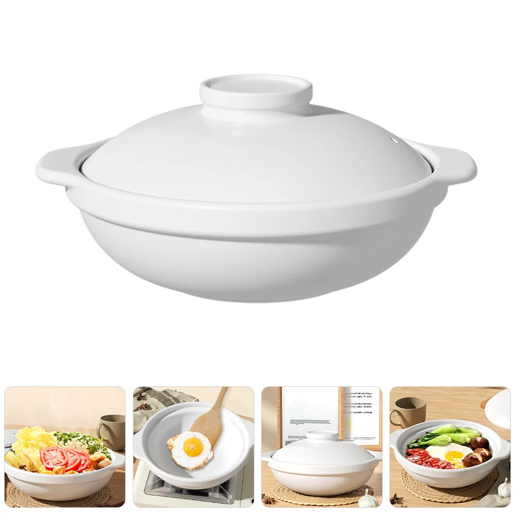 

Ceramic Cooking Pot Non Stick Ceramic Casserole Stew Pot Kitchen Essential for Home Stove Cooking Kitchen Essentials