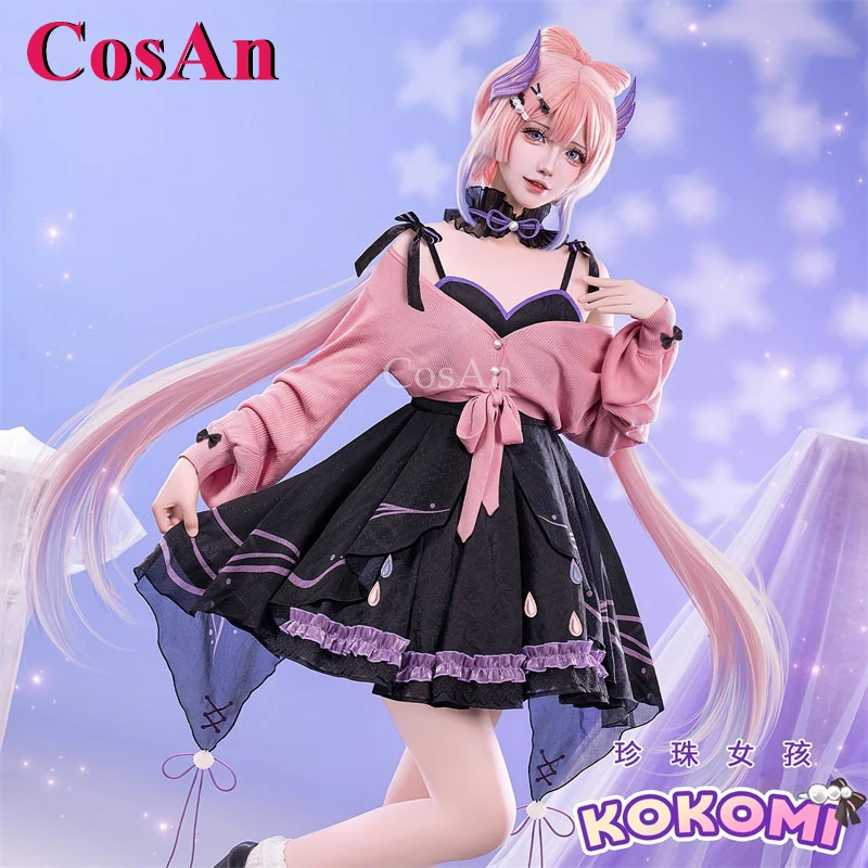 CosAn Game Genshin Impact Sangonomiya Kokomi Cosplay Costumes Pearl Girl Daily Outfit Dress Halloween Party Role Play Clothing - view 2