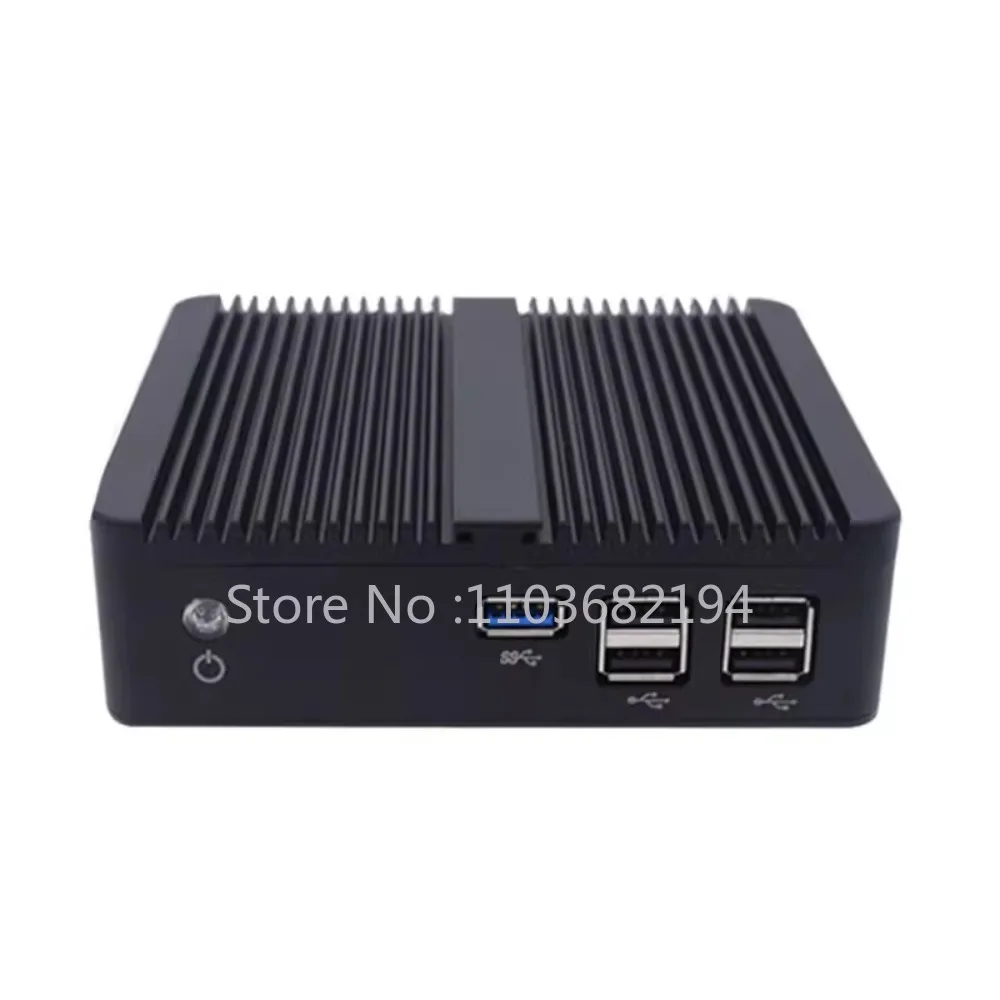 J1900 Microcomputer Mini Host, Industrial Control Computer, Home Quad Core, Desktop, Living Room, Fanless Standard System, HTPC