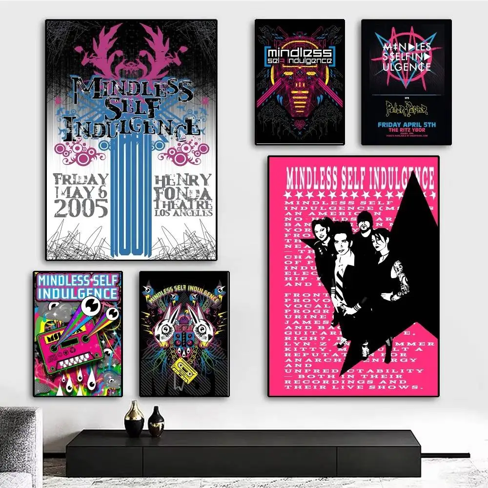 1pc Mindless S-Self I-Indulgence Band Poster Sticker Print Waterproof Wall Art For Living Room Bedroom Home Decor