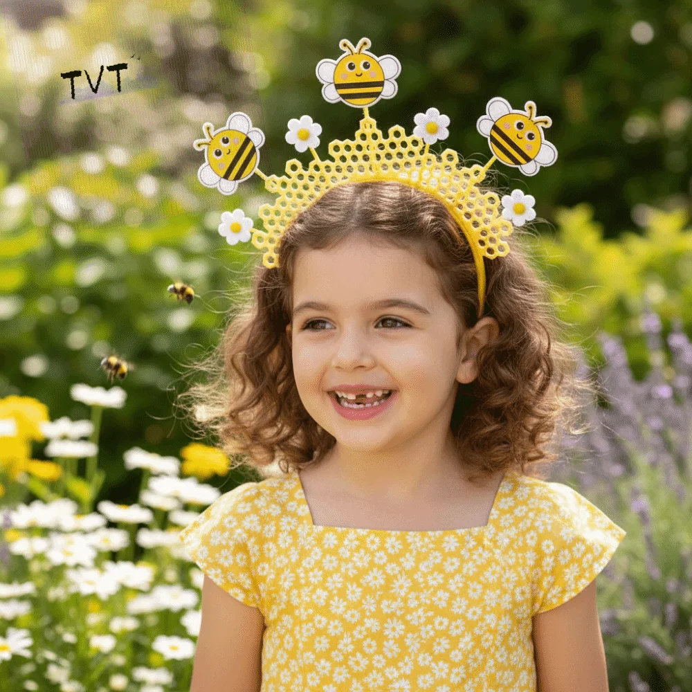 

Creative Cartoon Bee Hive Headband Cute Funny Easter Themed Headwear Plastic Lightweight Bee Hair Accessories Dance Performance