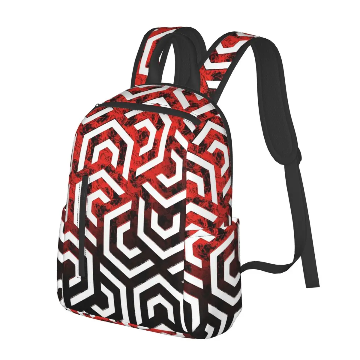 

Echoes Of Red Black Student Backpack School Bag Hiking Travel Daypack for Boys Girls Bookbag Shoulder Bags