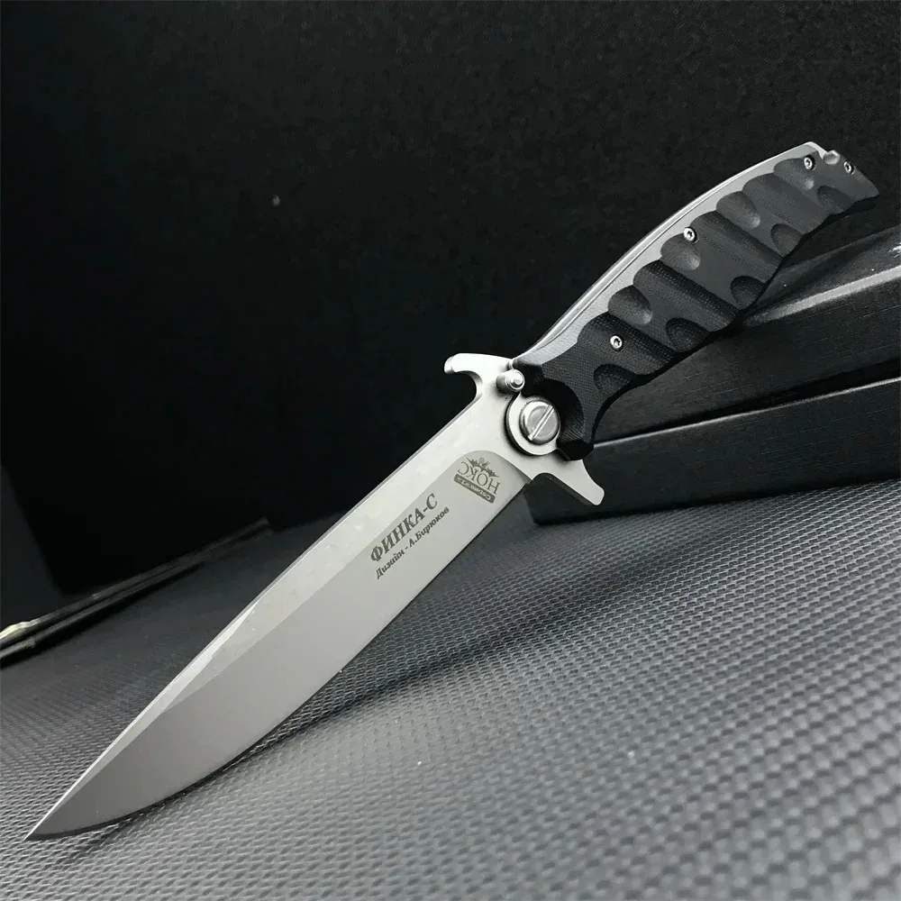 Russia HOKC Ball Bearing D2 Steel Blade G10 Handle Folding Knife EDC Tactical Rescue Multi Tool Portable Hunting Survival Knife