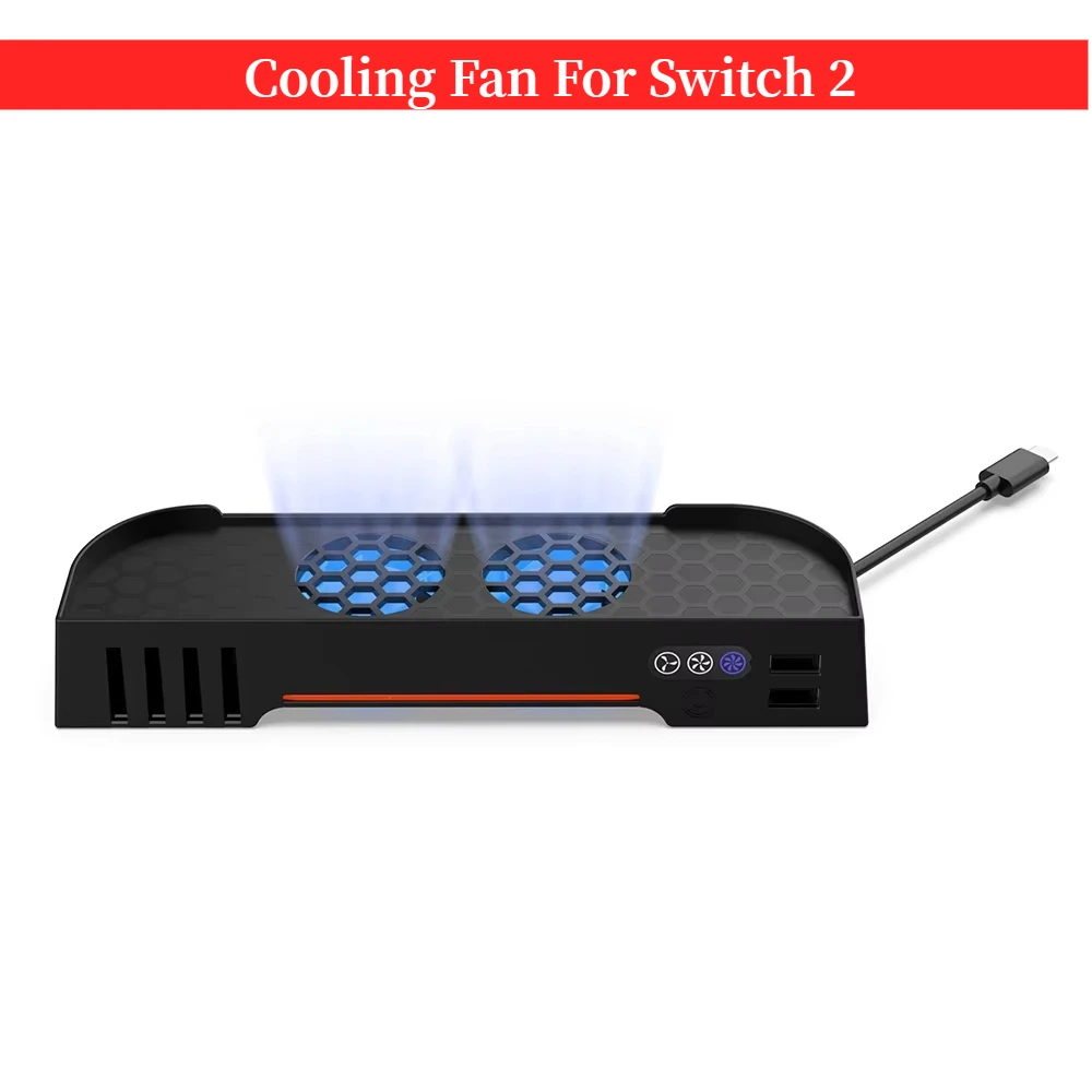 AccessoriesCooling Fan For Switch 2 Game Console RGB Radiator Portable HUB Expansion Stand Heat Sink Base Gaming Accessories