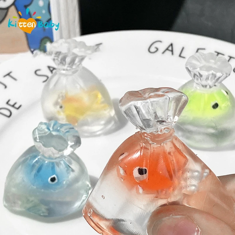 

Squishy Toy Goldfish Bag Mochi Soft Rubber Toy Cute Goldfish Pinching Slow Rebound Decompression Vent Toy Stress Release Gift