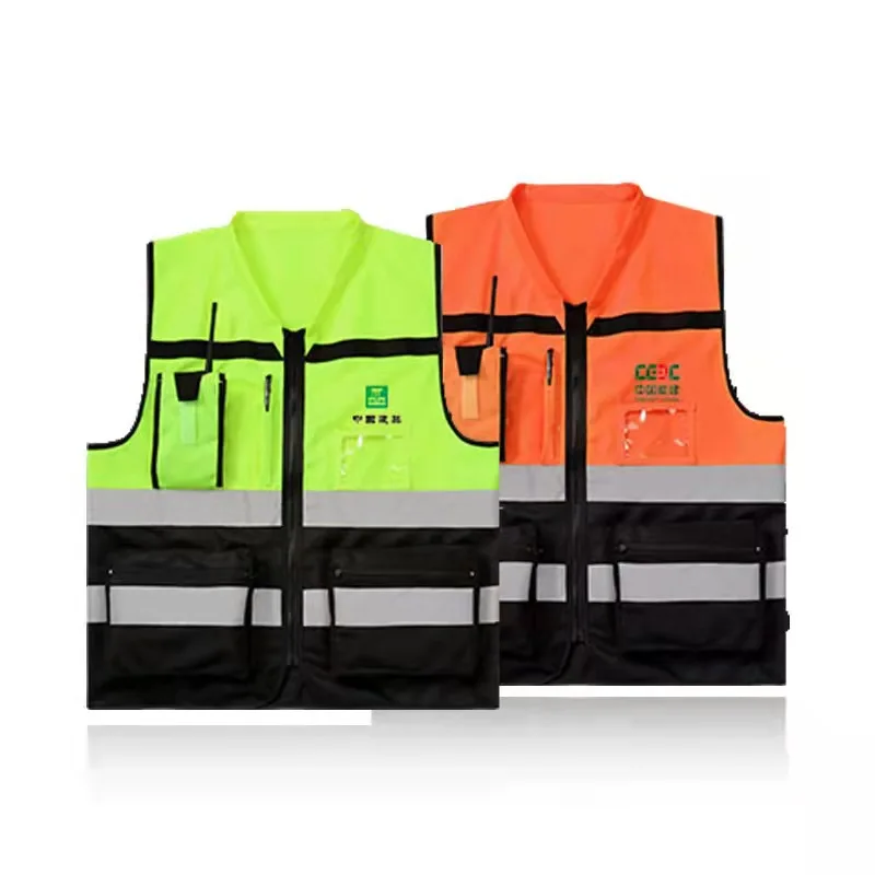 

Светоотражающий жилет для защиты труда, велосипедная куртка с цветными блоками для обслуживания дорожного движения на открытом воздухе, работа на строительной площадке, рабочий жилет