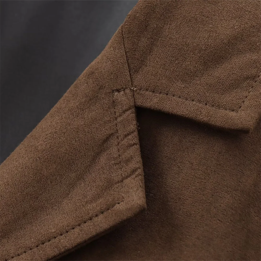 2024 Herbst neue Damenbekleidung modisches Temperament Slim Fit einfache vielseitige kurze Wildlederjacke