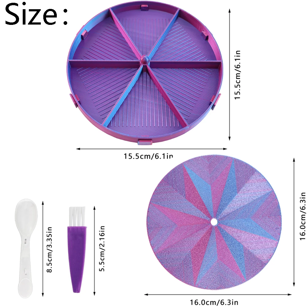 Round Palette Diamond Painting Tray Kits Large Capacity Drill Plate Multi-Functional Funnel Beading Plates Cross Stitch Tools