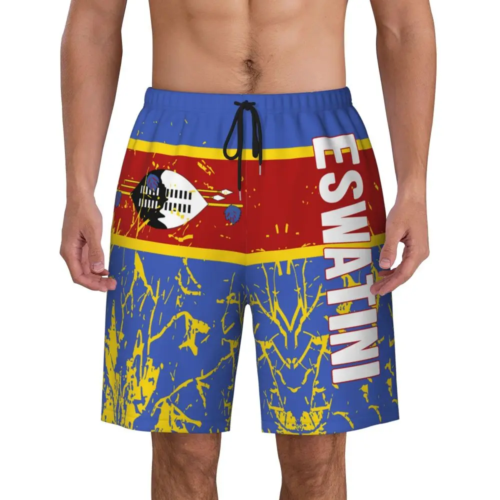 AliExpress Sugiuchi Men's Eswatini Flag Beach Pants Board Shorts Surfing Boys Soccer Cycling Swimwear Running Polyester