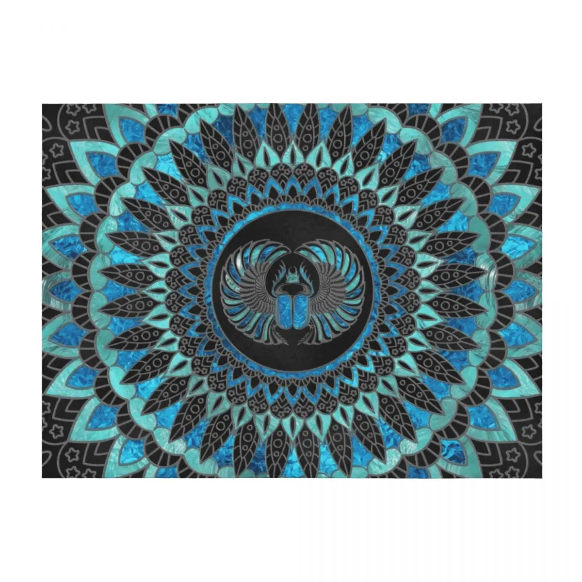

Egyptian Scarab Beetle - Gold and Blue glass Throw Blanket Decorative Beds Decorative Sofas Warm Thermals For Travel Blankets