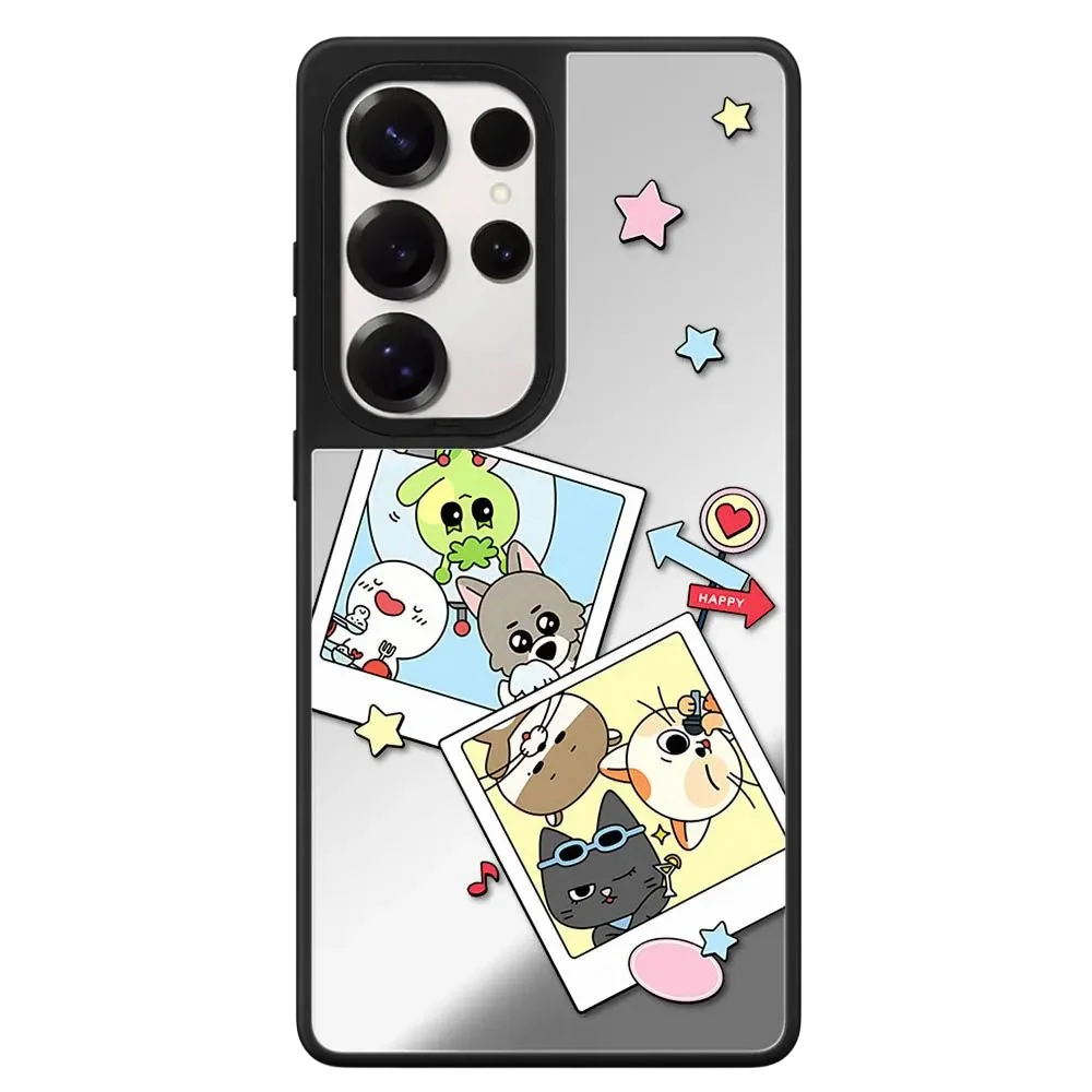

Cartoon Animal Photo Mirror / Acrylic Magnetic Case: Compatible with Samsung Galaxy S23 U S24U S25 S26 Ultra S25+ S26 Plus Shell
