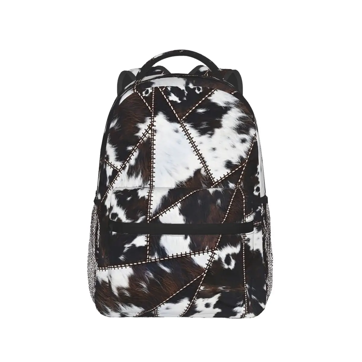 Cowhide Patchwork Backpack Hot Sale Daypack Large Capacity Kids BookBag School Bag Shoulder Bags for Men Women