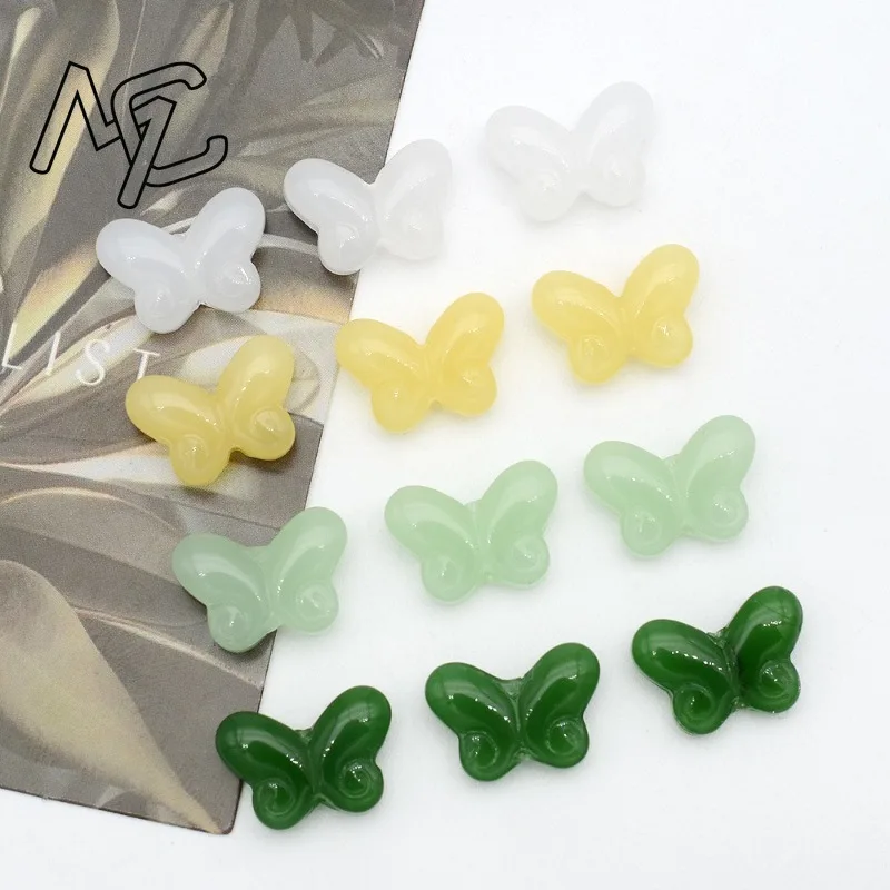 

10pcs Jade Agate Butterfly DIY Bracelet Earrings Accessories Fashion Real Jewelry Gemstone Stone Amulet Luxury Selling Gifts