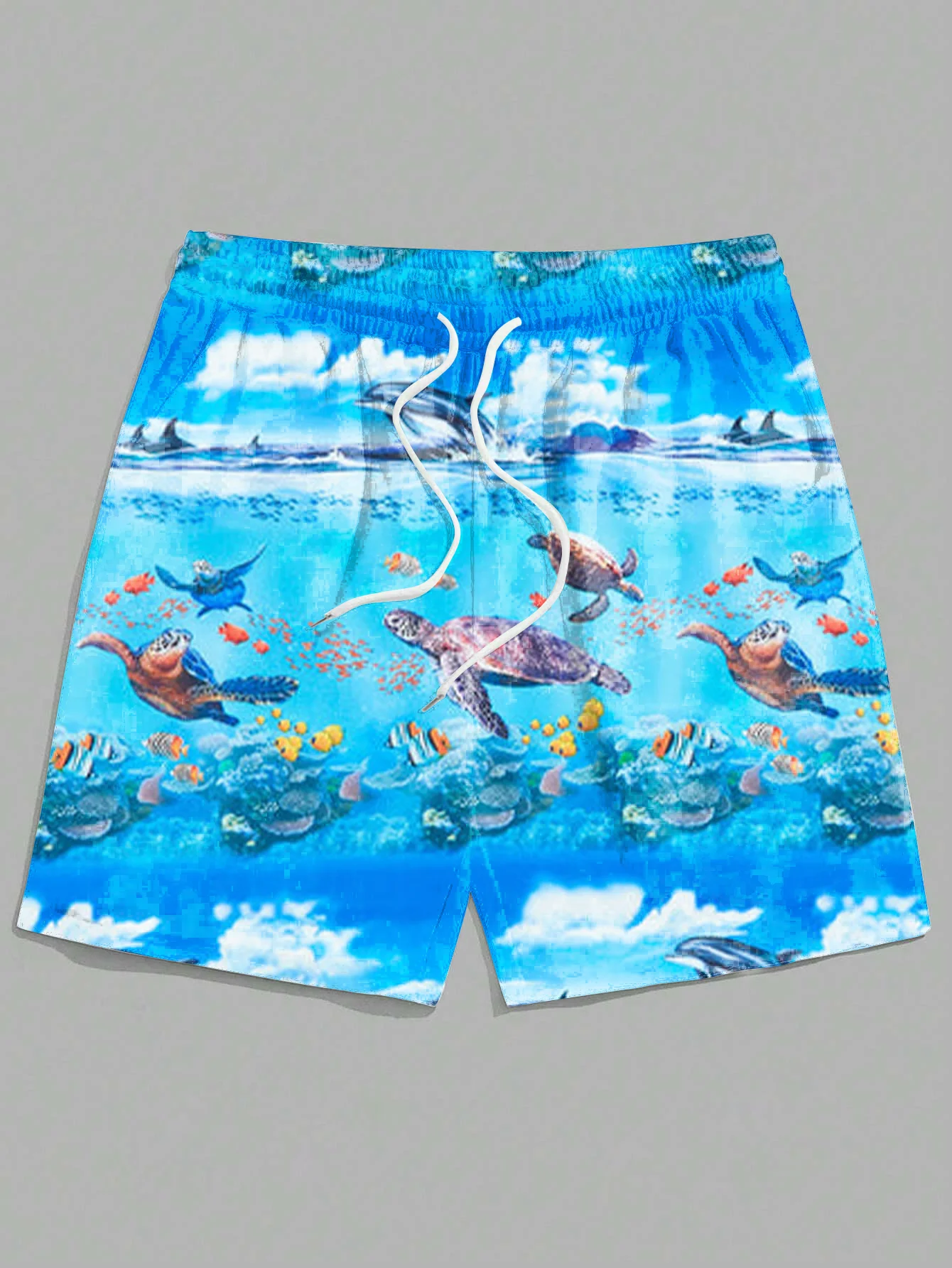 

Premium 3D Printed Men's Hawaiian Shorts - Super Casual Undersea Whale Pattern, Perfect For Summer Vacations And Beach Parties