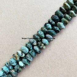 Semi-precious Stone Irregular Faceted Rondelle African Turquoise 7