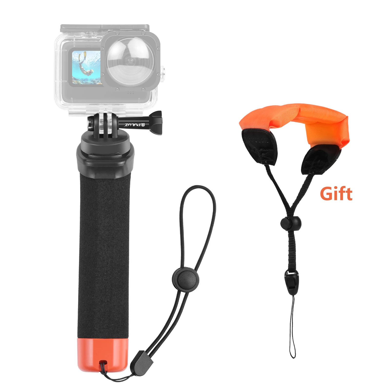 Swiming Diving Surfing Floating Bar Hand Grip Buoyancy Selfie Stick with Quick-release Base for GoPro HERO Insta360 SJcam Camera