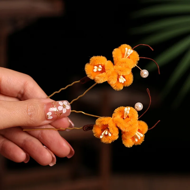 

2PCS Antique Chinese Style Ancient Hair Stick Hairpin Hair Comb Headdress Classical Hair Fork Cheongsam Accessories Gift