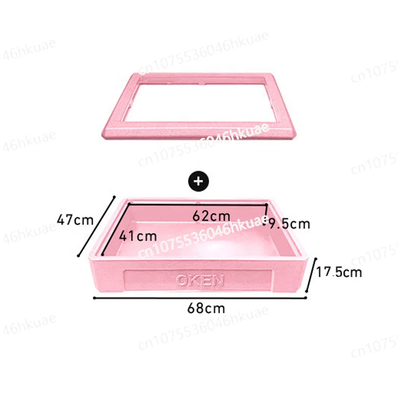 صندوق تبريد رغوي معزول محمول: تصميم غطاء شفاف، أيضًا لتخزين قوالب تيراميسو