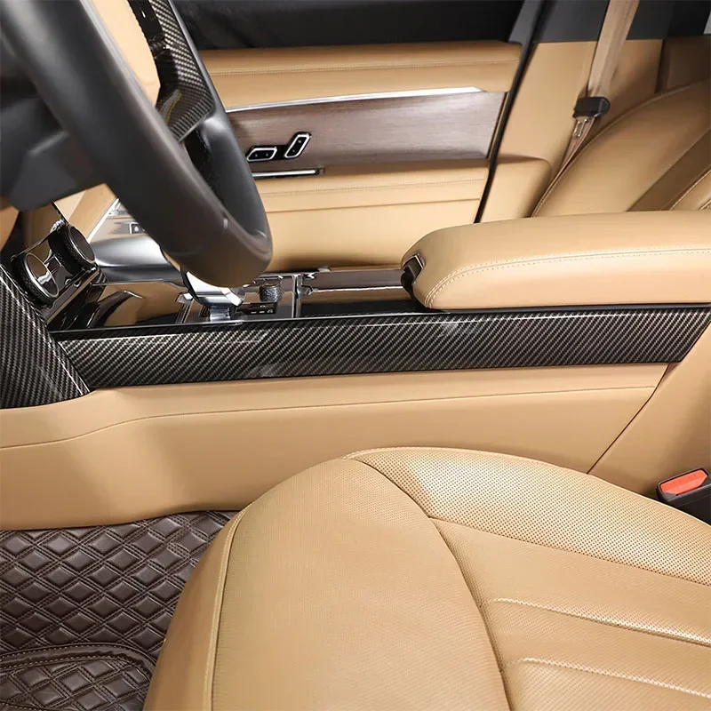 لاند روفر رينج روفر فوغ 2023 + مجموعة لوحة تروس التحكم المركزي للسيارة ABS ألياف الكربون نمط الملحقات الداخلية #2