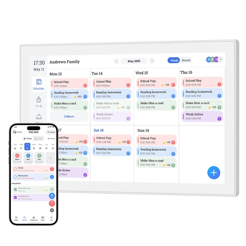 

10.1-inch WIFI Smart Digital Calendar IPS High-definition Touch Screen Smart Home Planner Electronic Photo Album Calendar Device