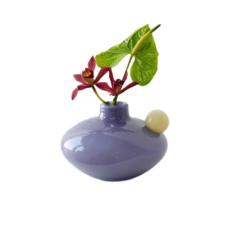 

Light luxury simple medieval glass vase aromatherapy indoor color board decoration room transparent flower arrangement ornament