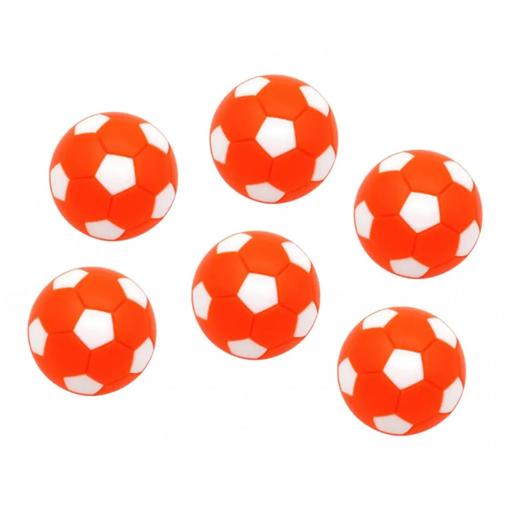 Conjunto de 6 bolas de futebol de plástico, cor laranja 32mm