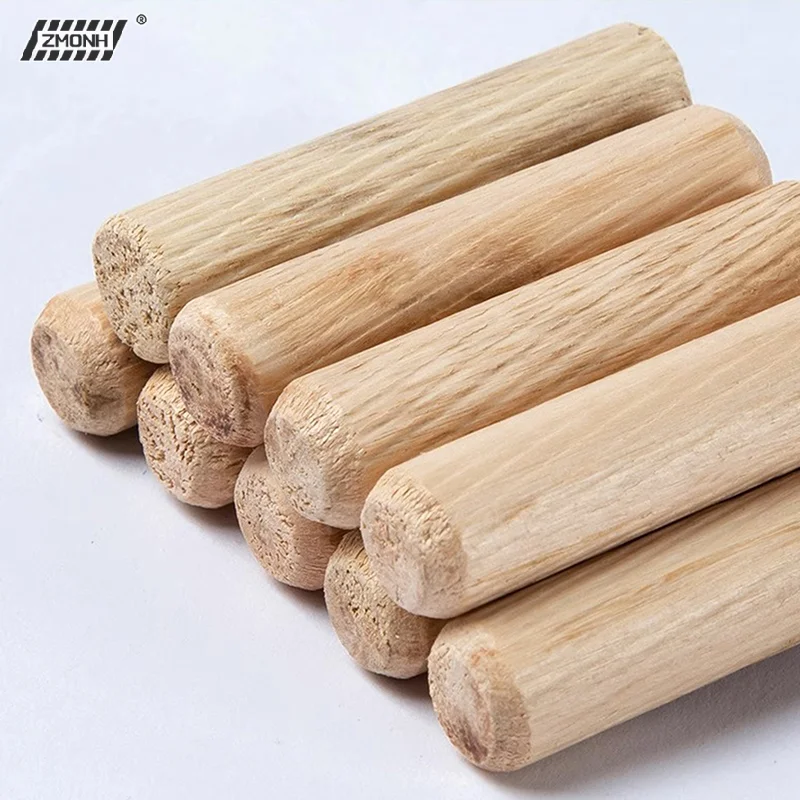 

[H]100pcs/pack Round Wooden Dowel Pins 6*40mm 8*40mm 10*40mm Cabinet Drawer Round Fluted DIY Woodworking For Dowel Jigs Drill