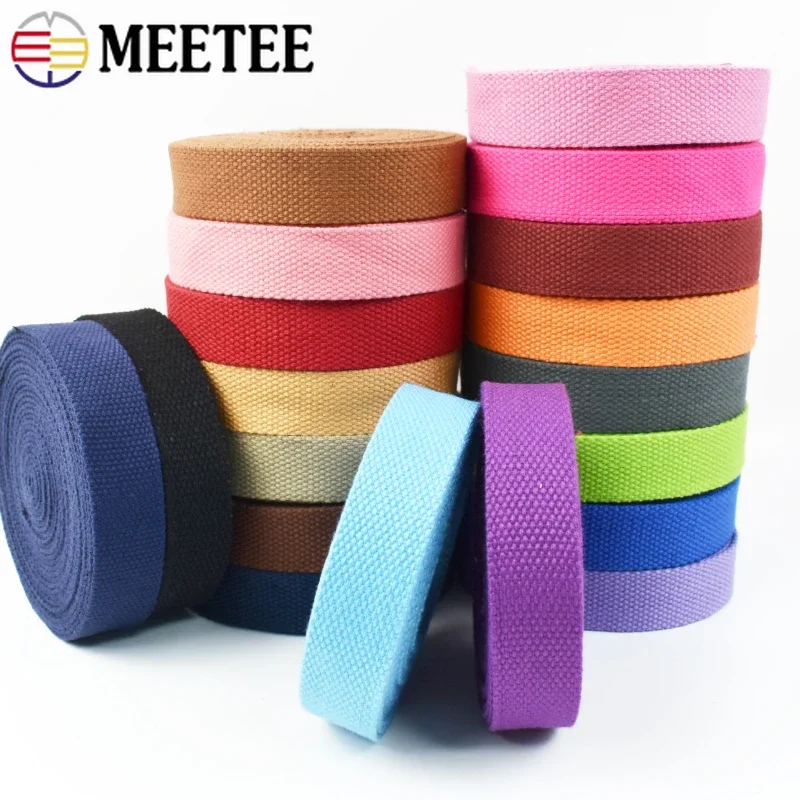 2-10M Meetee Cotton Webbing 25mm Nylon Strap Sewing Braid Backpack Belt Canvas Ribbon Band Shoulder Bag Straps To The Meter Tape