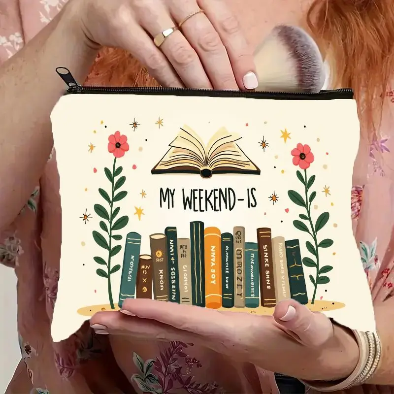 Cosmetic Bag with Zipper Closure Lightweight Foldable Makeup Organizer for Women Portable Toiletry Bag Back to School Gift