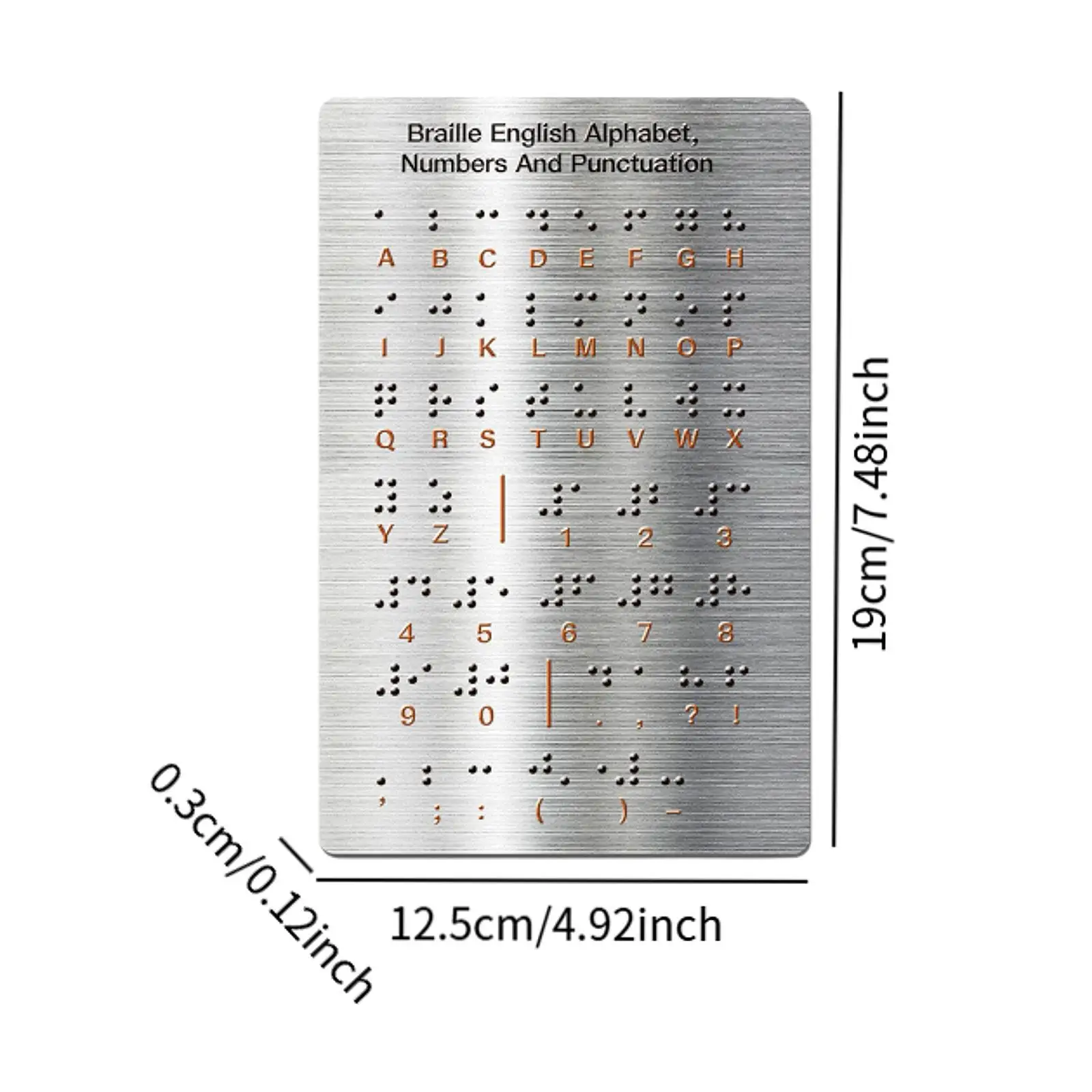Papan Alfabet Braille Angka Ringan dengan Titik Timbul untuk Orang Dewasa Tunanetra