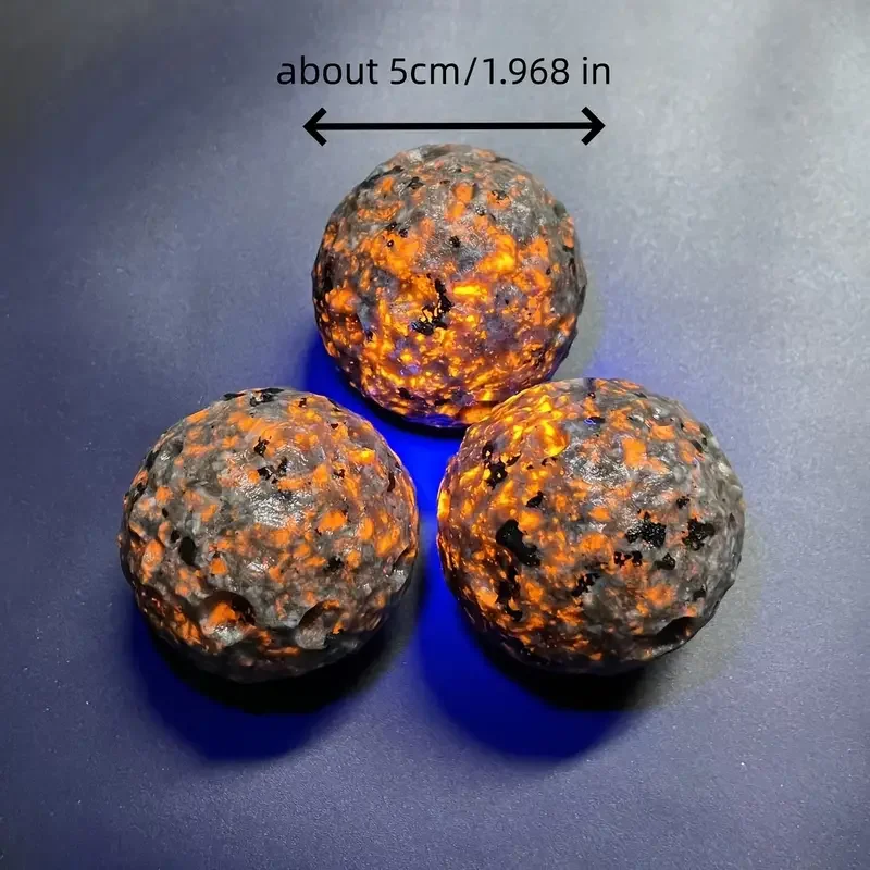 Natural Carved Yooperlite Moon, UV Light Reactive Crystal, Natural Flame Yooperlite Stone Beads Round Power Stone Beads