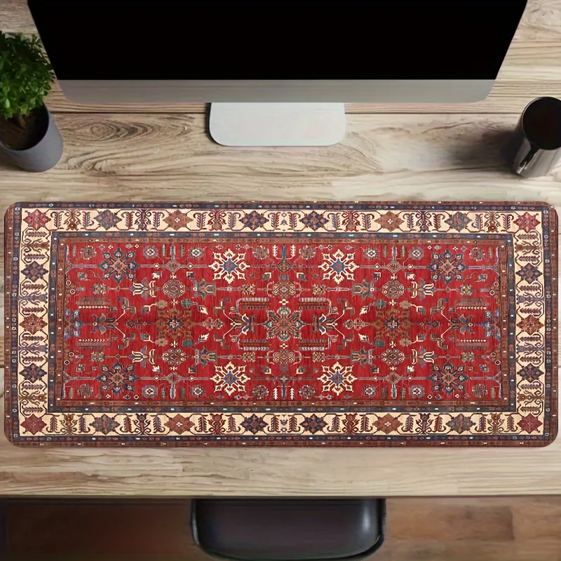 Persian style bohemian large mouse pad rubber non-slip base seamed edges gaming mat desktop accessories 90x40 XXL keyboard stand