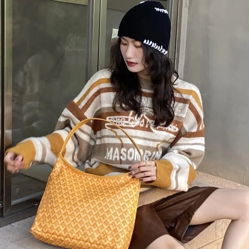Original EMO New dog tooth wandering Tote bag female large capacity commuter texture small niche shoulder bag light luxury hand