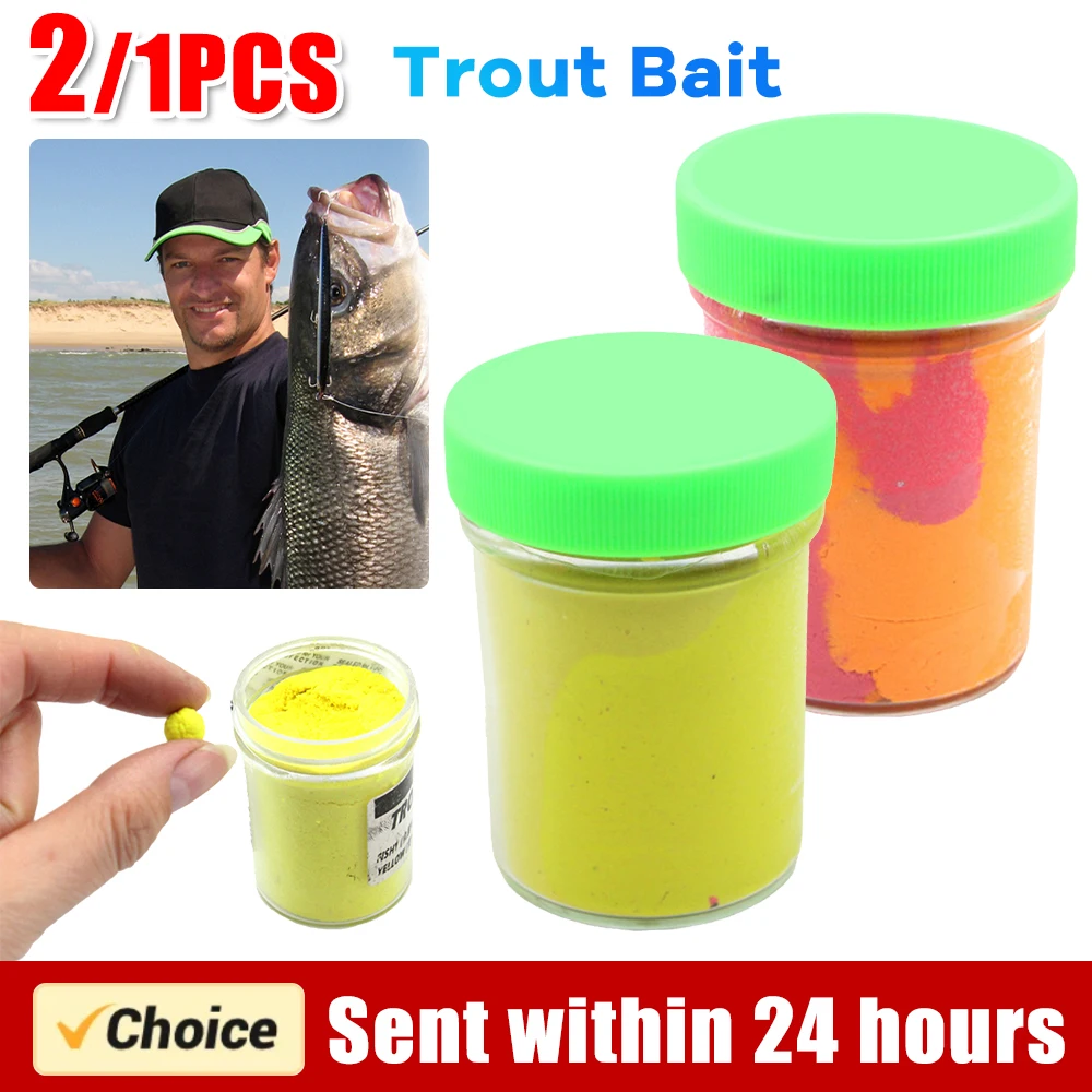 1/2pcs Forellen köder Teig Karpfen Fisch köder schwimmende Formen locken weiche Fisch köder Fisch Teig köder für Süßwasser und Salzwasser