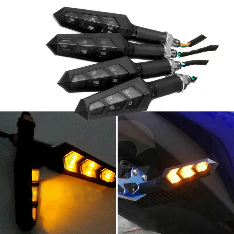 

4Pcs 12V Universal Motorcycle 6 LED Turn Signal Lights Blinker Indicator Amber Lamps Universal For Honda Yamaha Suzuki Kawasaki