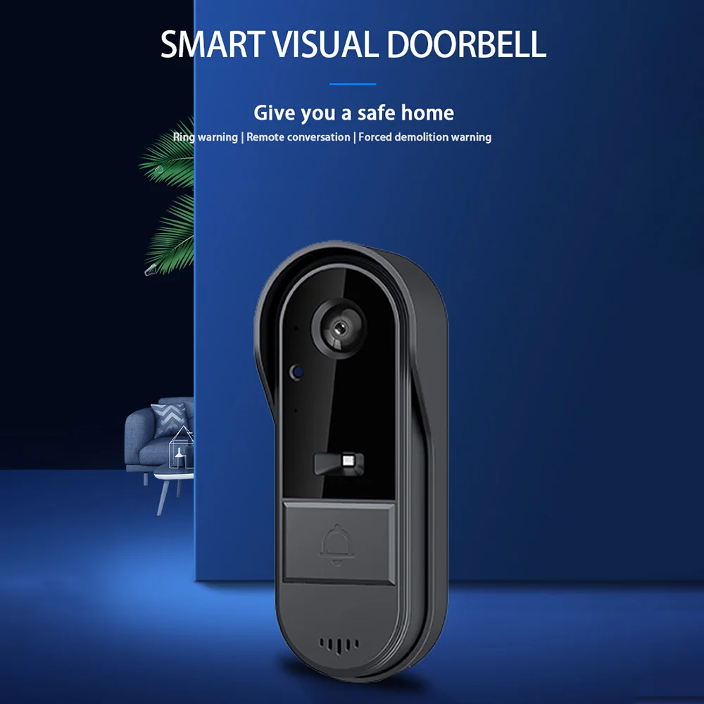 Smart Doorbell Wireless Intelligent Video Bell Camera Bidirectional Visual Intercom Doorbell Night Vision One-button Wake-up