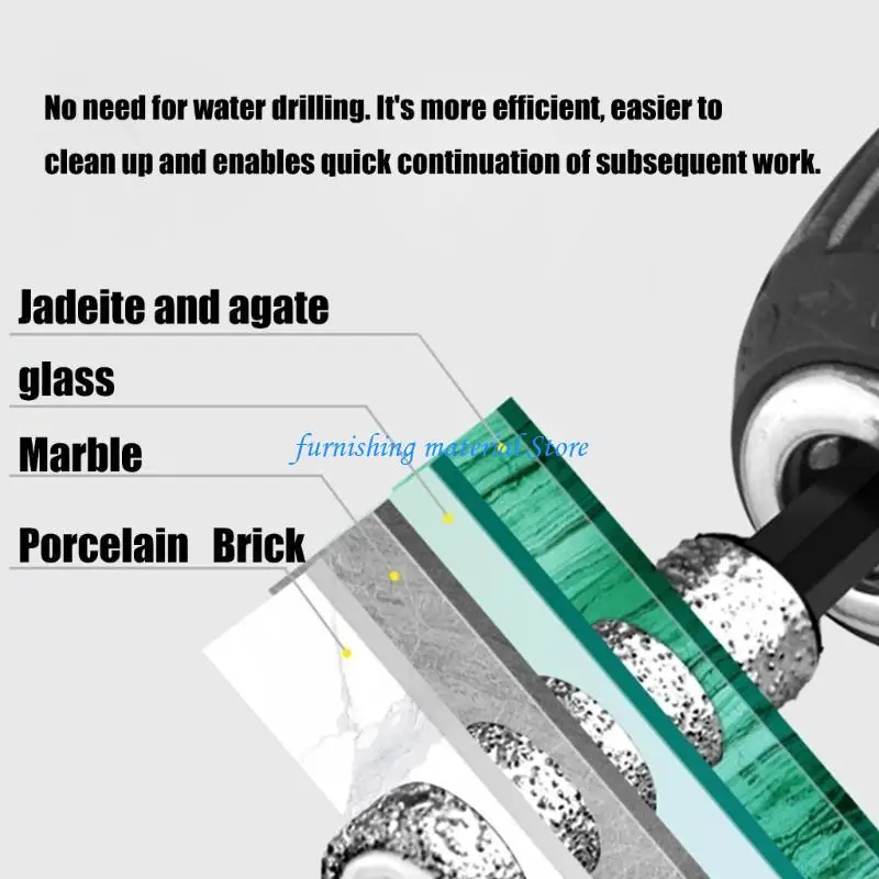 

Y5GD 4 Pieces Multipurpose Dry Drilling and Grinding Bits Shank for Home Repair