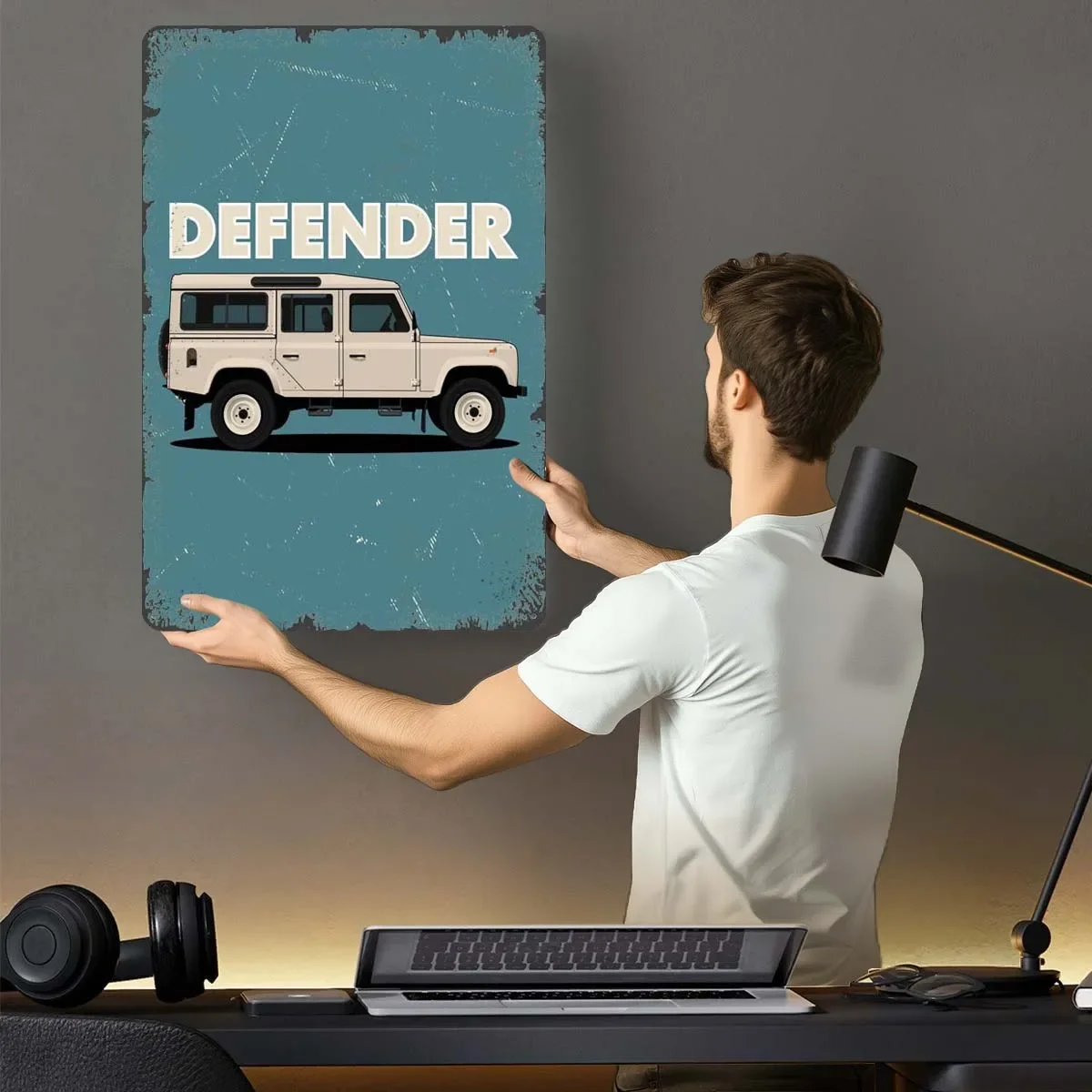 Land Rover Defender Long Tinplate Sign Cars Poster House Decor Retro Metal Signs for Garage Wall Art Decoration Art of Murals