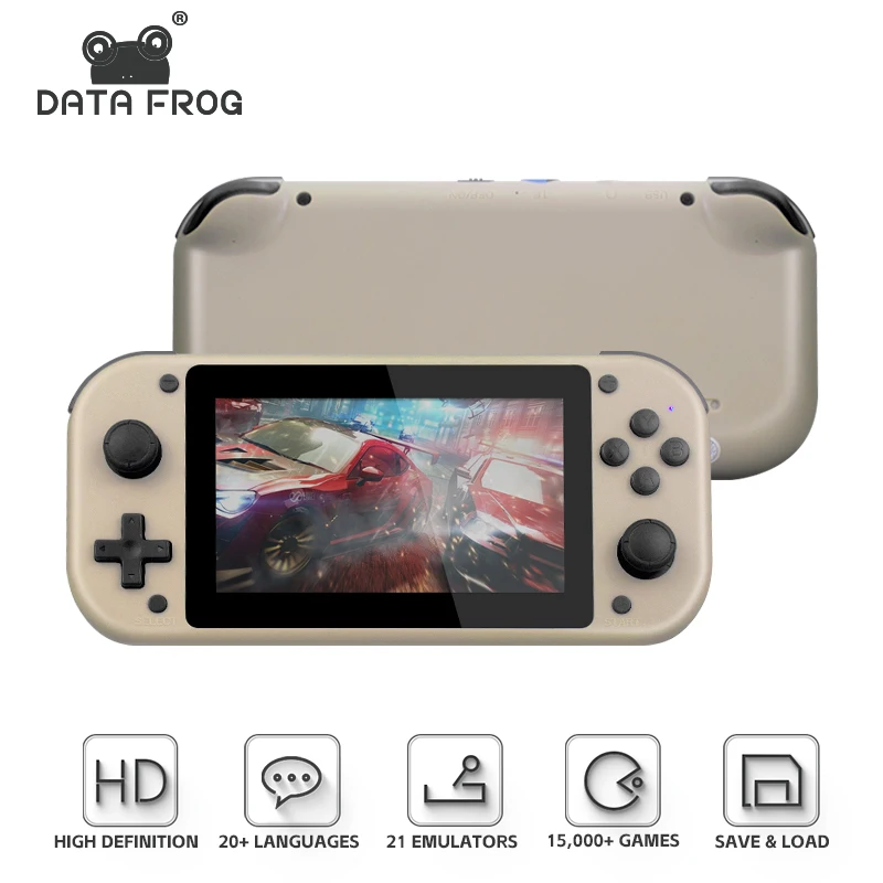 DATA FROG M17 4.3 inch Handheld Game Console Player Mini Handheld Video Game Console Built-in 19000 Game Gifts For Children 2023